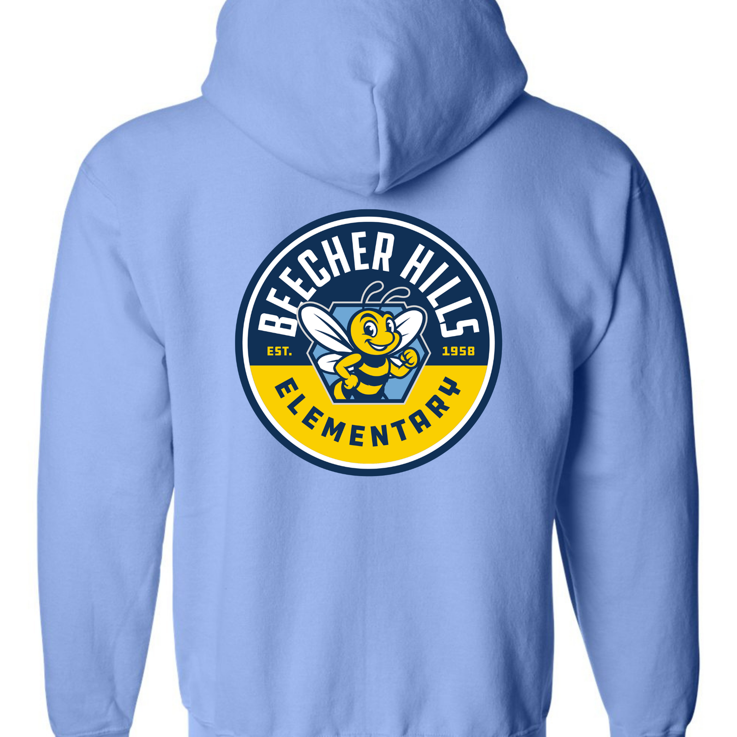 BHES Round Logo Bee Full Zip Hooded Jacket Carolina Blue (Adult Only Sizes)